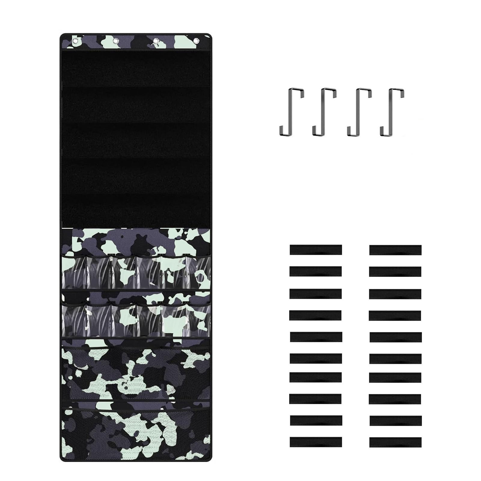 Bolsa para juguetes con bolsillos de gran capacidad y sistema de orden fácil en diseño camuflaje