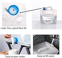 Vista 3 de Cedilis 2 Pack 5.3 Gallon Collapsible Water Container with Spigot, Food Safe Water Storage Jug, BPA-Free Camping Water Storage Jug Canteen for