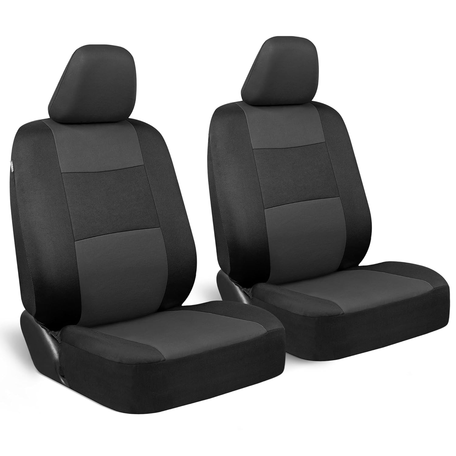 BDK PolyPro 2-Pack Front Car Seat Covers Set in Charcoal Black - Front Seat Covers for Cars Trucks