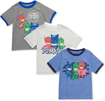 PJ Masks Boys Boys Short-Sleeve T-Shirt Pack of 3