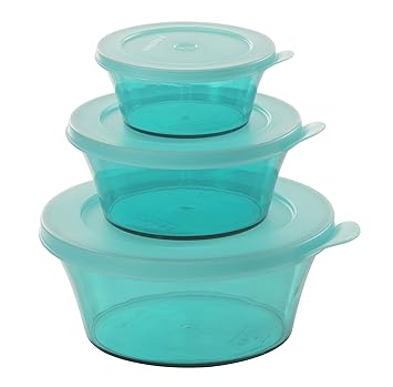 Varmora Elite Plastic Bowl Set, 3-Pieces, Blue