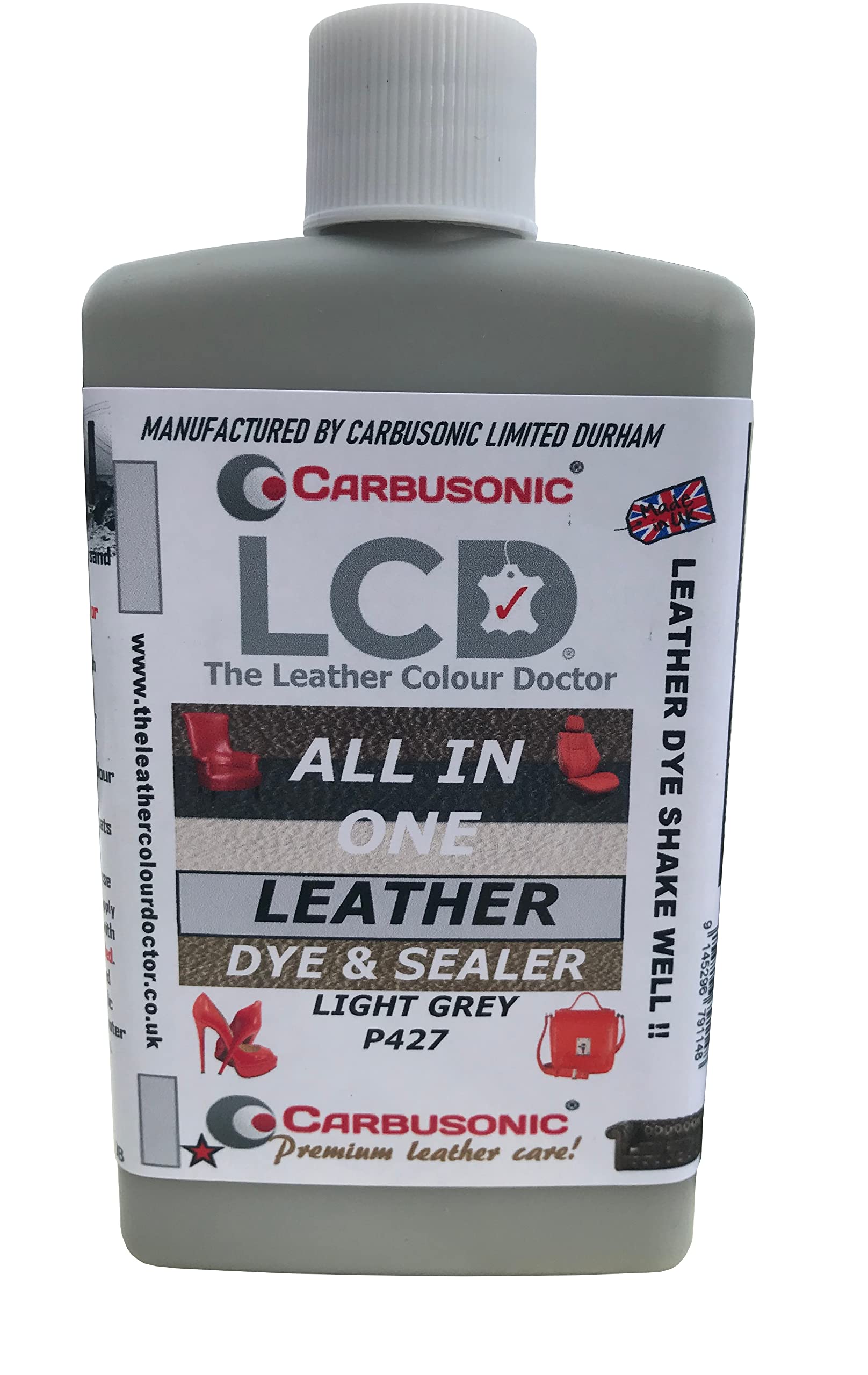 Carbusonic All in one Leather dye and sealant, Interior Leather Paint for Car Seats, Sofas, Arm Chairs, Shoes, Handbags & More. (Dark Grey, 500 ml) — view 17