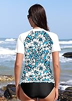 Vista 19 de BesserBay Women’s Rash Guard Shirt UPF 50+ Half Zip Short Sleeve Quick Dry Swim Shirt Swimsuit Tops