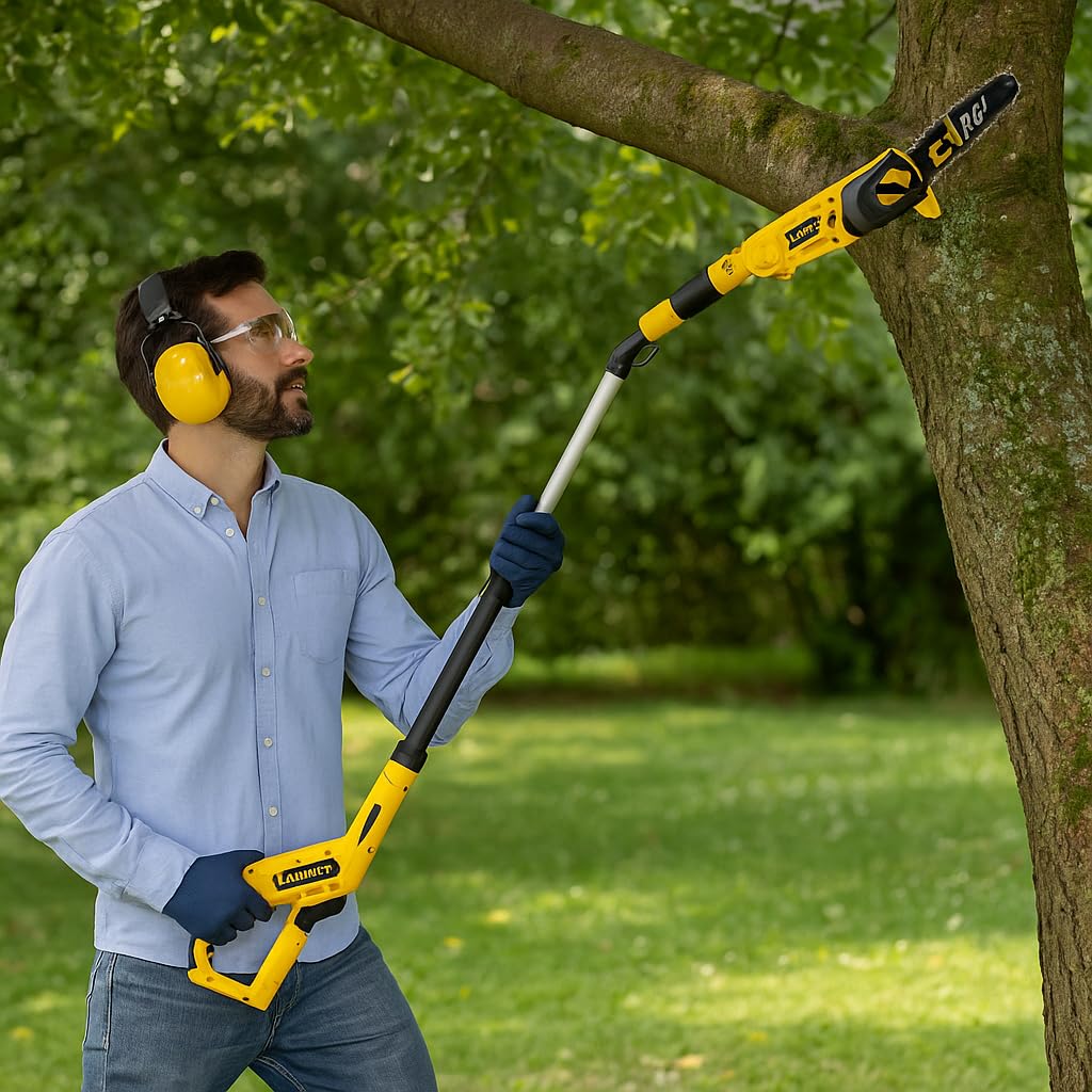 GARLAND GIRAFFE KEEPER 20V 290 F‑V23 | Motosierra de Pértiga a Batería 25 cm con Cabezal Inclinable, Altura de Trabajo hasta 4 m, Engrase Automático | Sin Batería ni Cargador