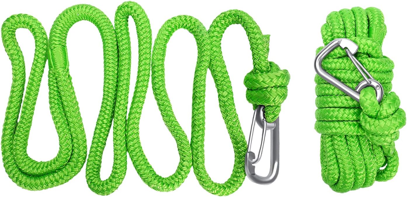 Green Floating Polypropylene Dock line Provide The Stainless Snap Hook and Incredible 12" Spliced Eye to let You Easy and Fast to go