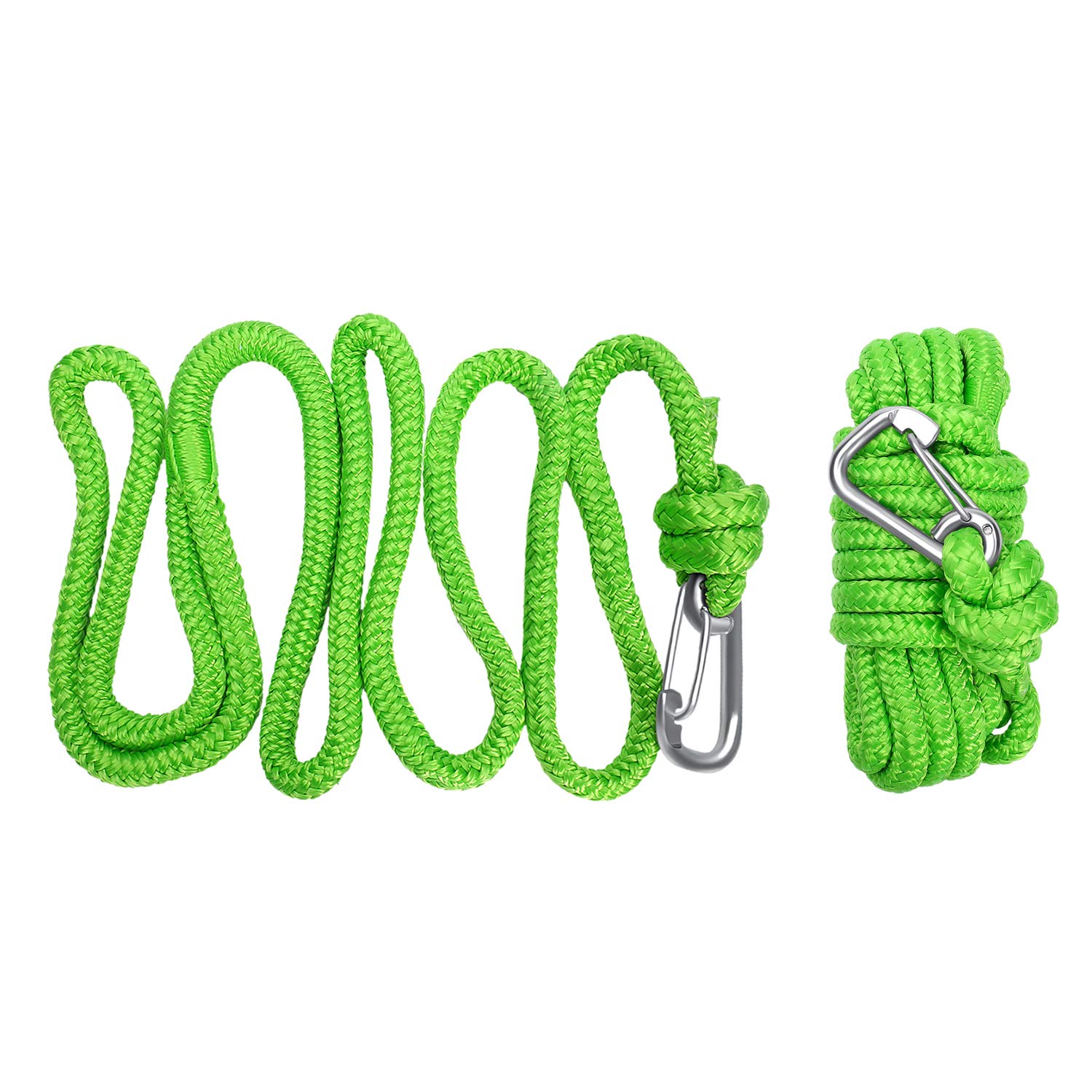 Green Floating Polypropylene Dock line Provide The Stainless Snap Hook and Incredible 12