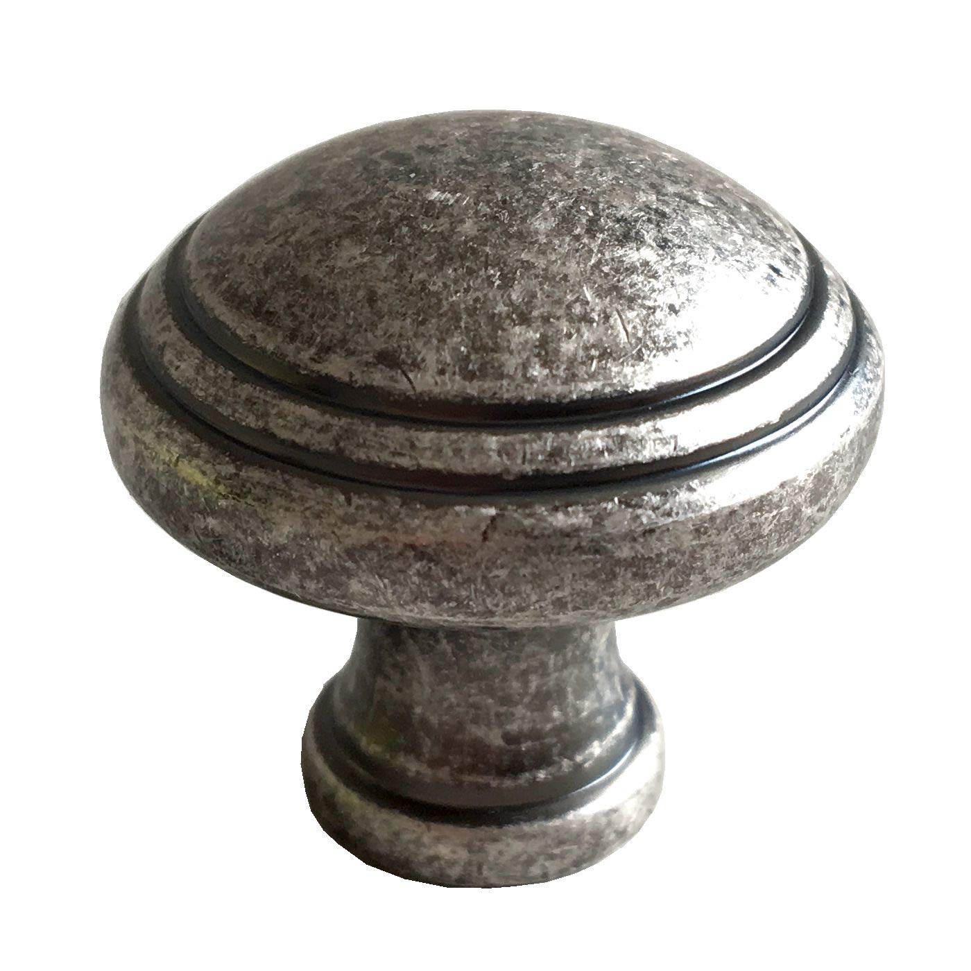 Bouton de tiroir en étain antique diam 28 mm pour meubles et placards