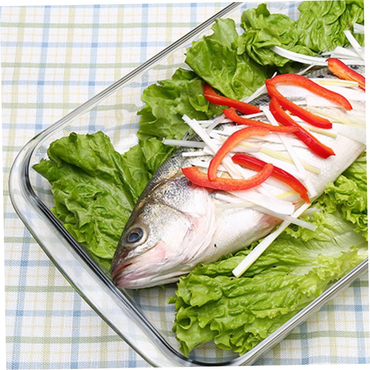 1pc Tempered Glass Baking Tray - Rectangular Microwave Oven Plate for Home Use for Baking and Serving Rice Dishes Easy to Clean