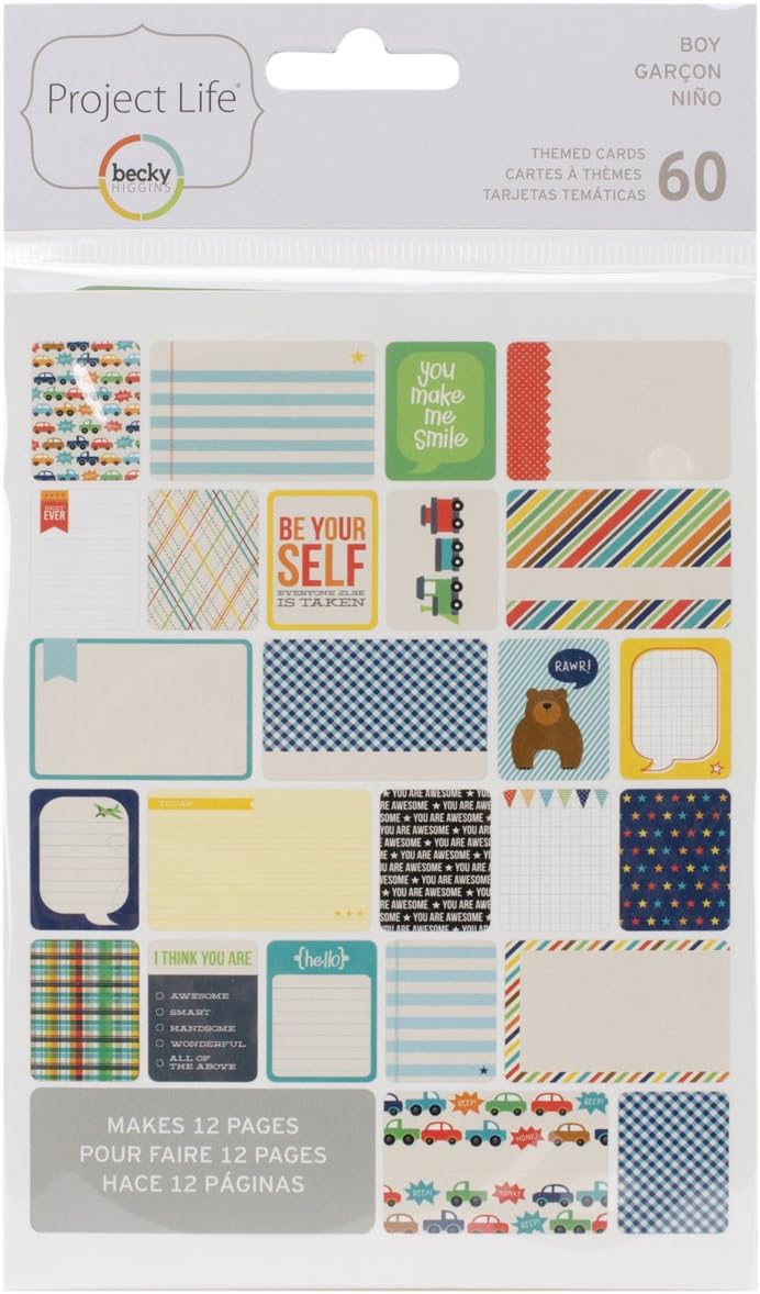 Project Life Card Theme Cards-Boy (60 Piece)