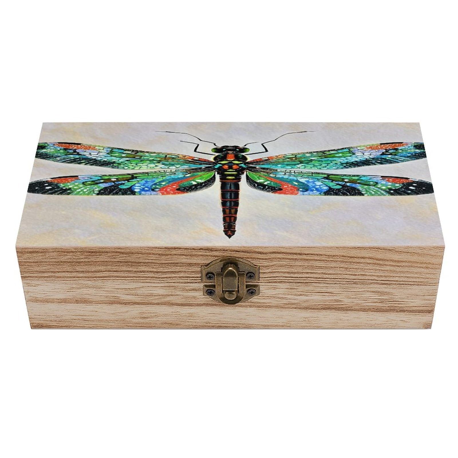 FekiLoot Dragonfly Wooden Storage Box Exquisite Wood Keepsake Box Vintage Wooden Gift Jewelry Case for Crafts And Photo Storage Boxes