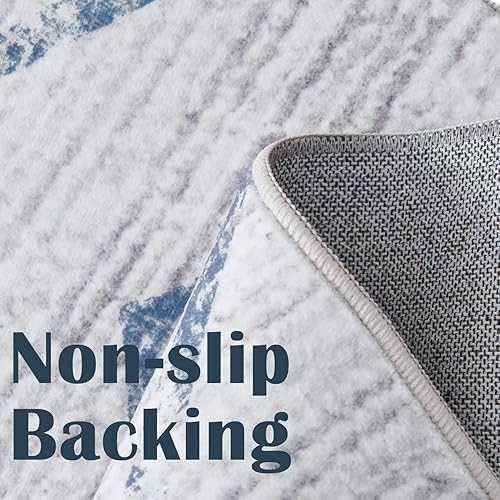 Miniatura 3 de jinchan Alfombra de área de 2 x 3 pulgadas, lavable, moderna y suave, antideslizante, para interiores, con estampado geométrico, alfombra fina para