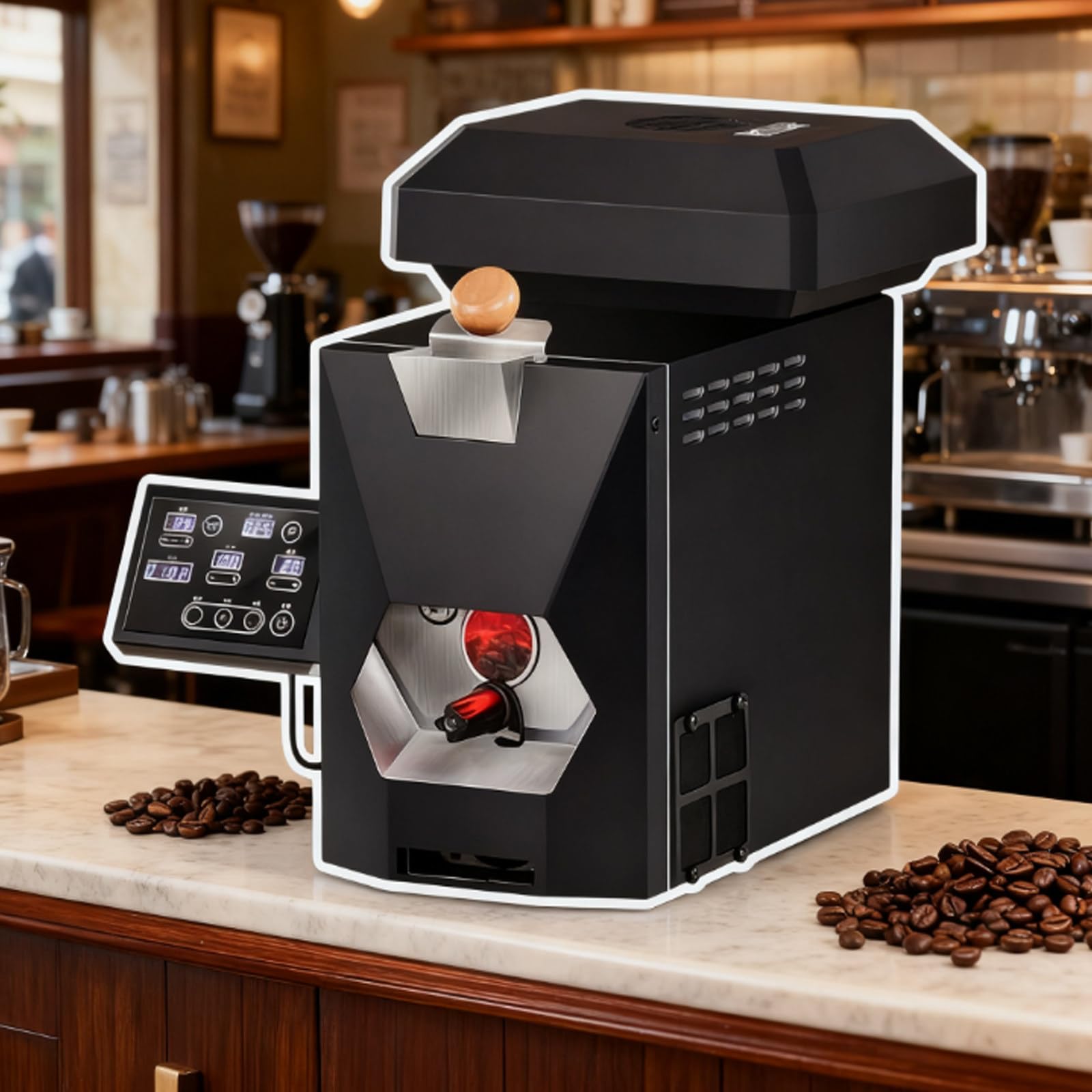 BOOZXCV Commercial Grade Coffee Bean Roaster Machine - 2025 New Home Use Electric Coffee Roasting Machine 200g | Advanced Smoke Management & Aroma Development