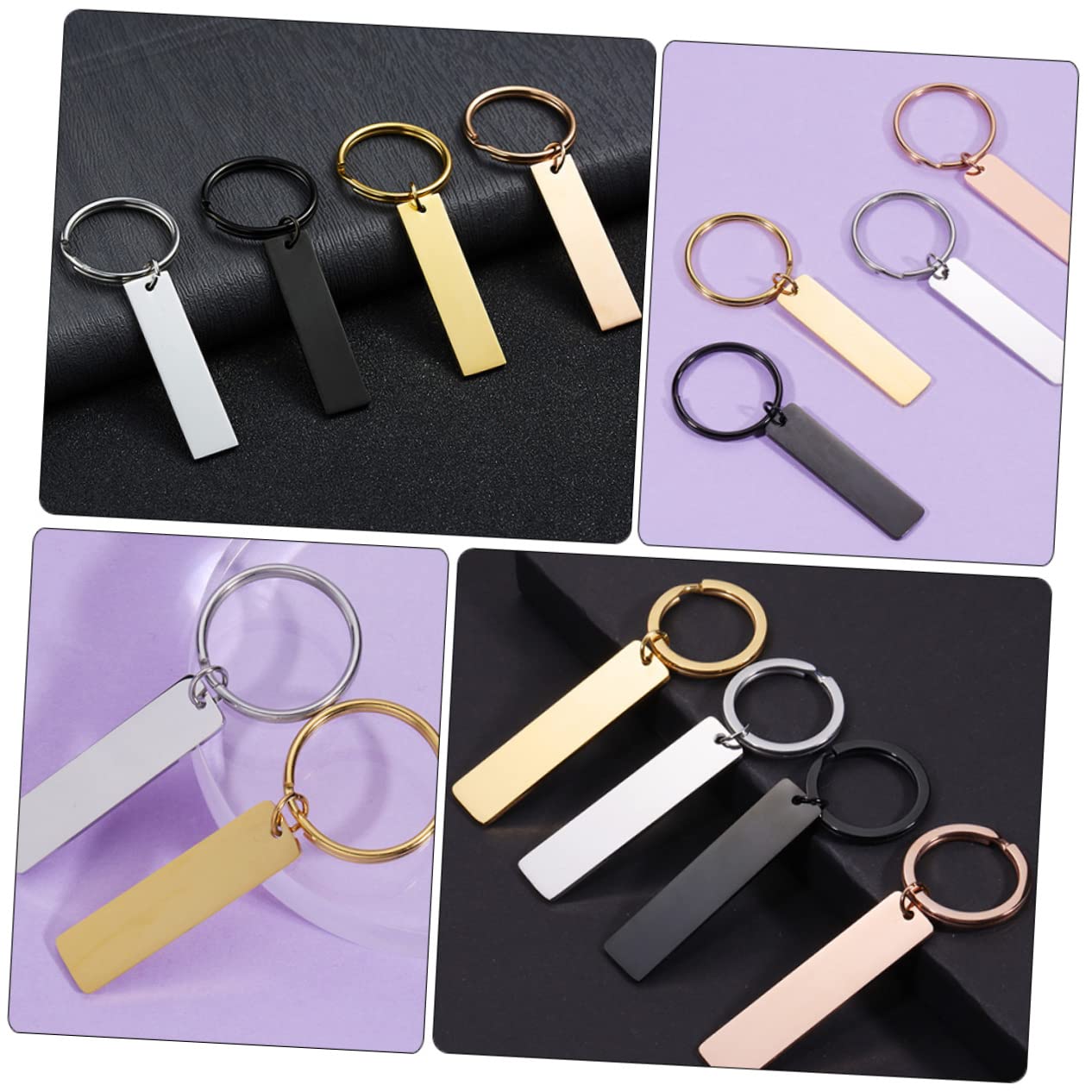 PACKOVE 3 Sets Süße Schlüsselanhänger Mit Schriftzug Unvollendete Schlüsselanhänger Metall-schlüsselanhänger 5 Stück X 3