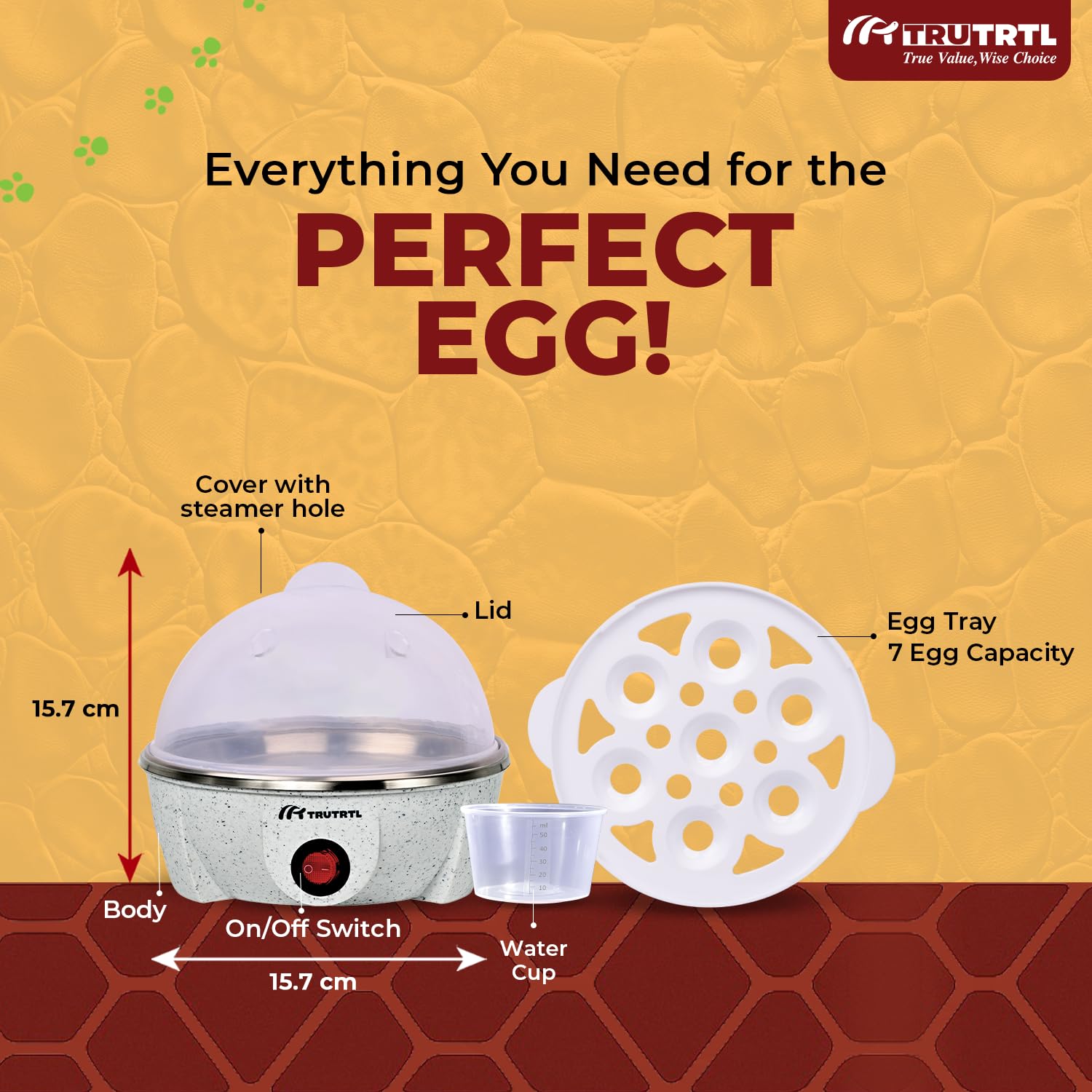 Mr. TRU Smart Egg Boiler - Boil 7 Eggs Easily -4
