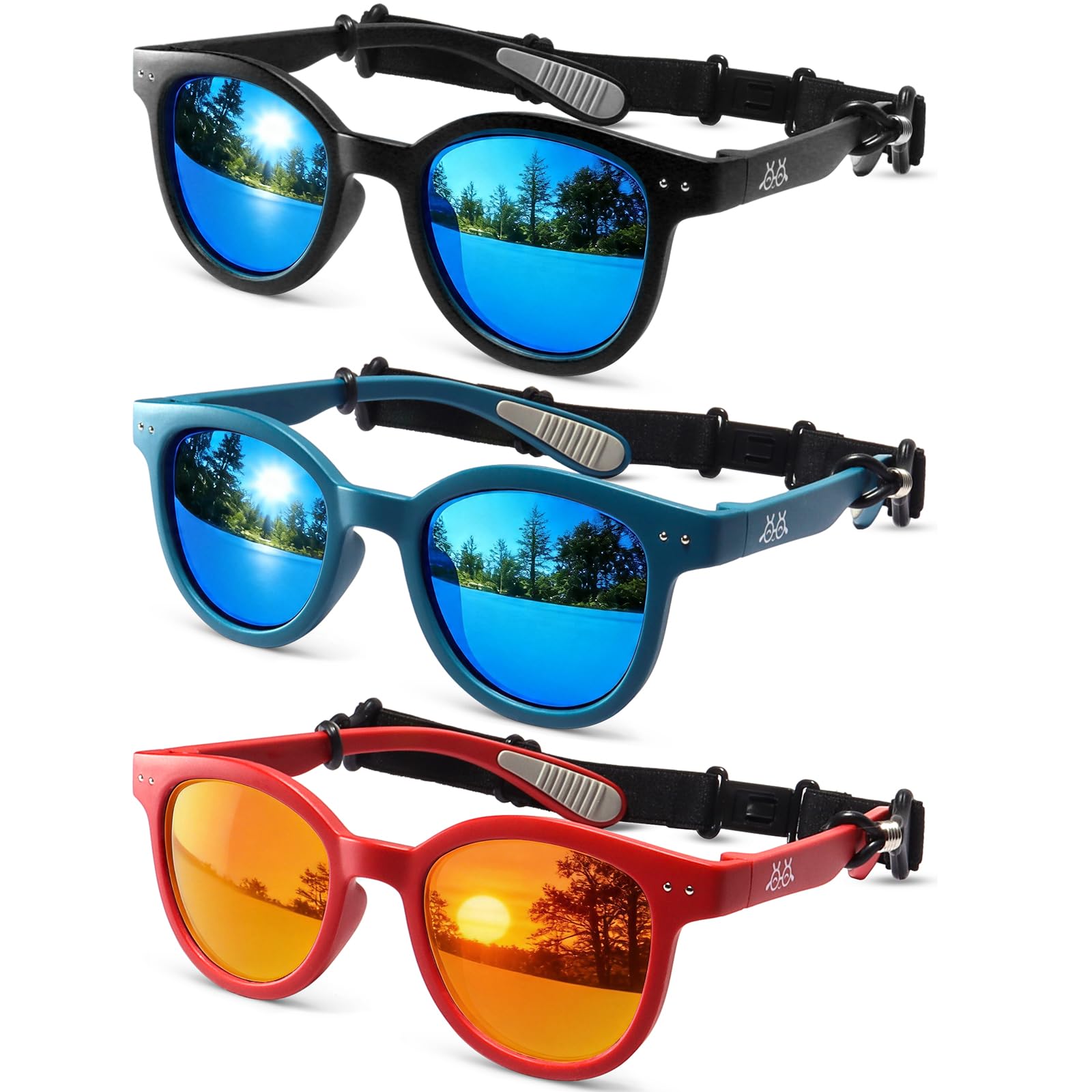 Toddler Kids Sunglasses for Boys Girls Age 2-12 Polarized UV400 with Strap