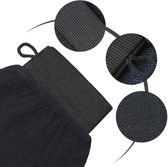 Exfoliating Mitt Exfoliating Glove Scrubbing Mitt Deep Exfoliating Mitts Exfoliator Gloves Remover Cleansing Gloves for Bath Shower Spa Brush BLACK 2pack