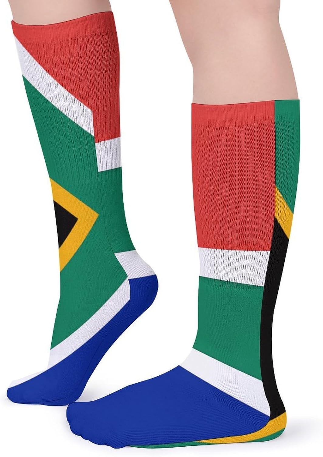5 Pairs Knee High Socks South Africa Flag Long Tube Boot Seamless Toe