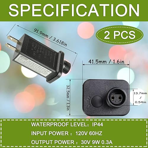 Miniatura 2 de SIGANDG Transformador LED de repuesto clase 2 fuente de alimentación para cadena de luces de Navidad, decoraciones inflables, controlador LED IP44,