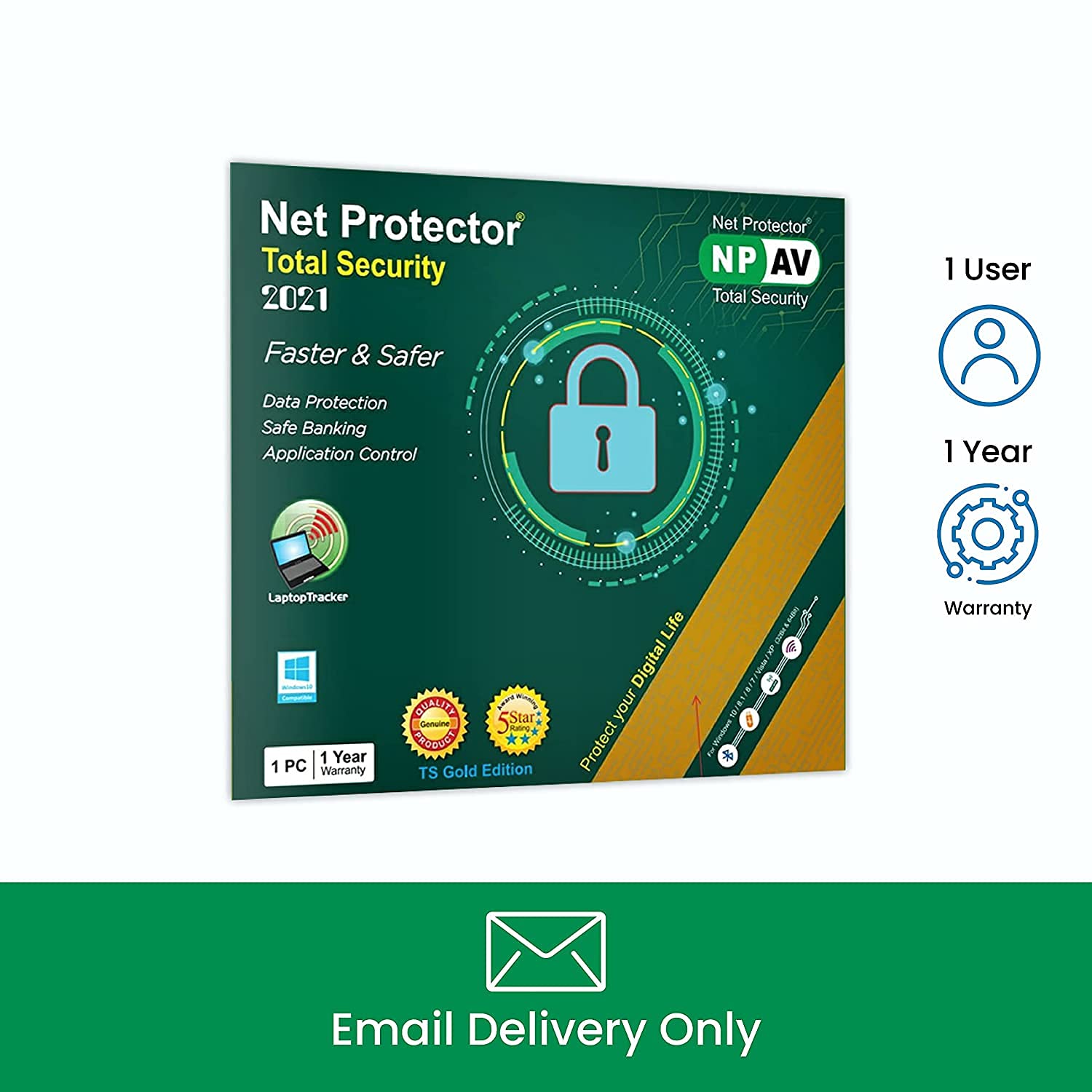 Net Protector NPAV Total Security 2021 Gold Edition- 1 PC, 1 Year (Email Delivery - No CD) (B099Q16PD5) Amazon Price History, Amazon Price Tracker