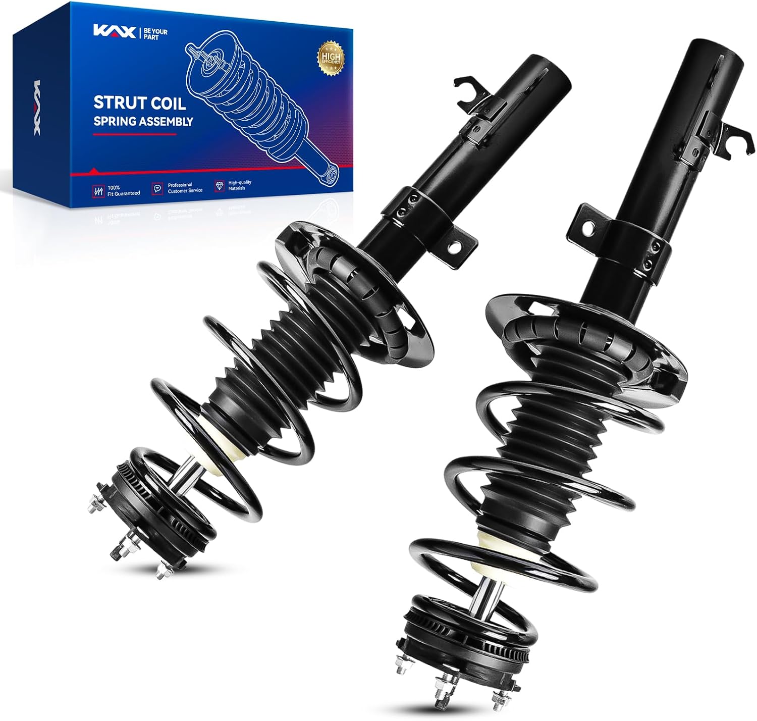 KAX Front Struts and Shocks Complete Assembly with Coil Spring for 2008-2011 Ford Focus, Amortiguadores Delanteros Replaces OE#: 272257/272258