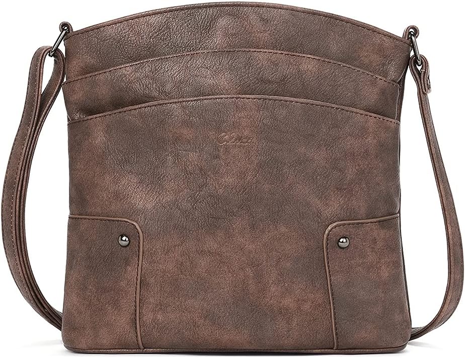 Crossbody Bags for Women Leather Purse Travel Vacation Triple Pockets Vintage Handbags Shoulder Bags