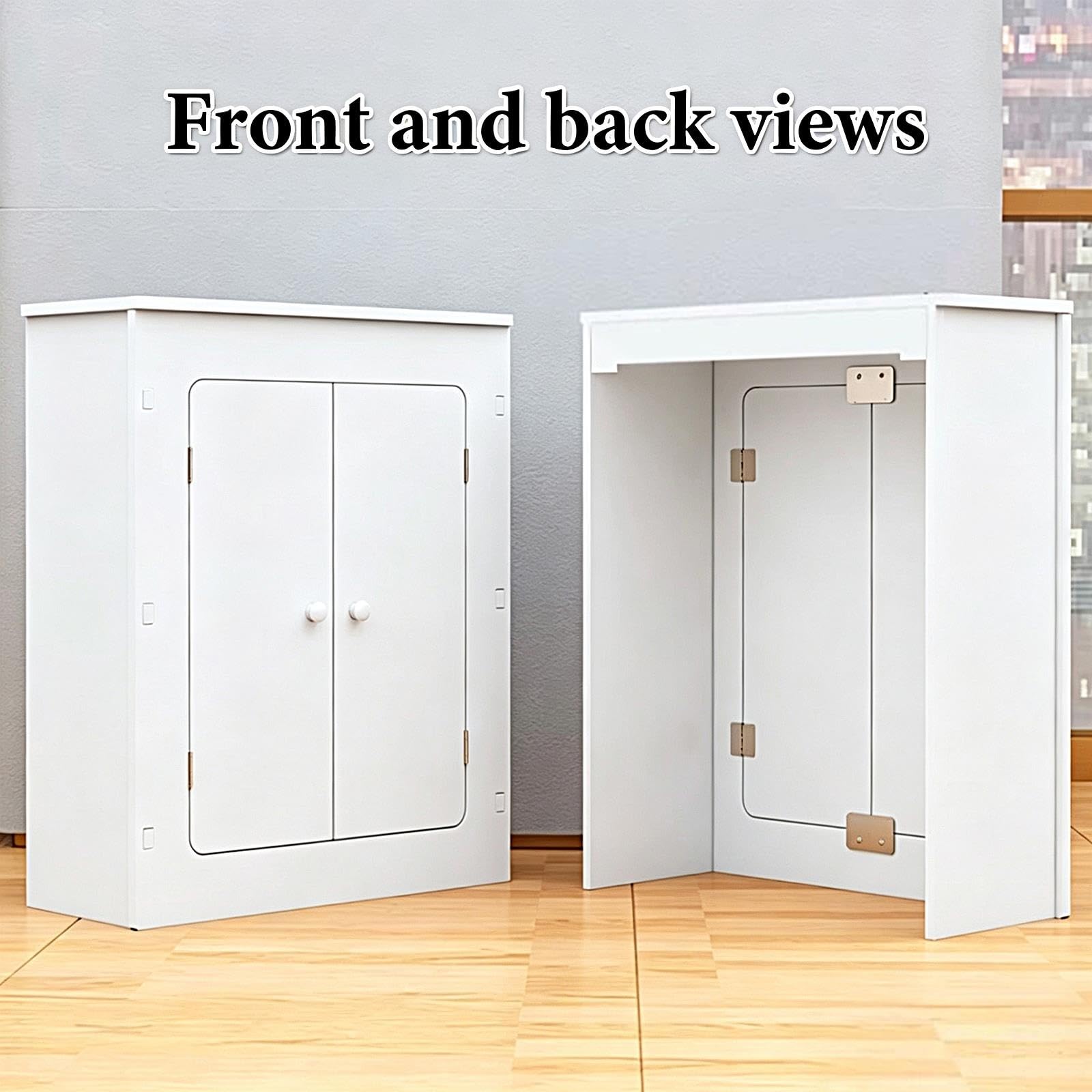 Copritermosifone Decorativo a 2 Ante Copri Termosifone Moderno Bianco