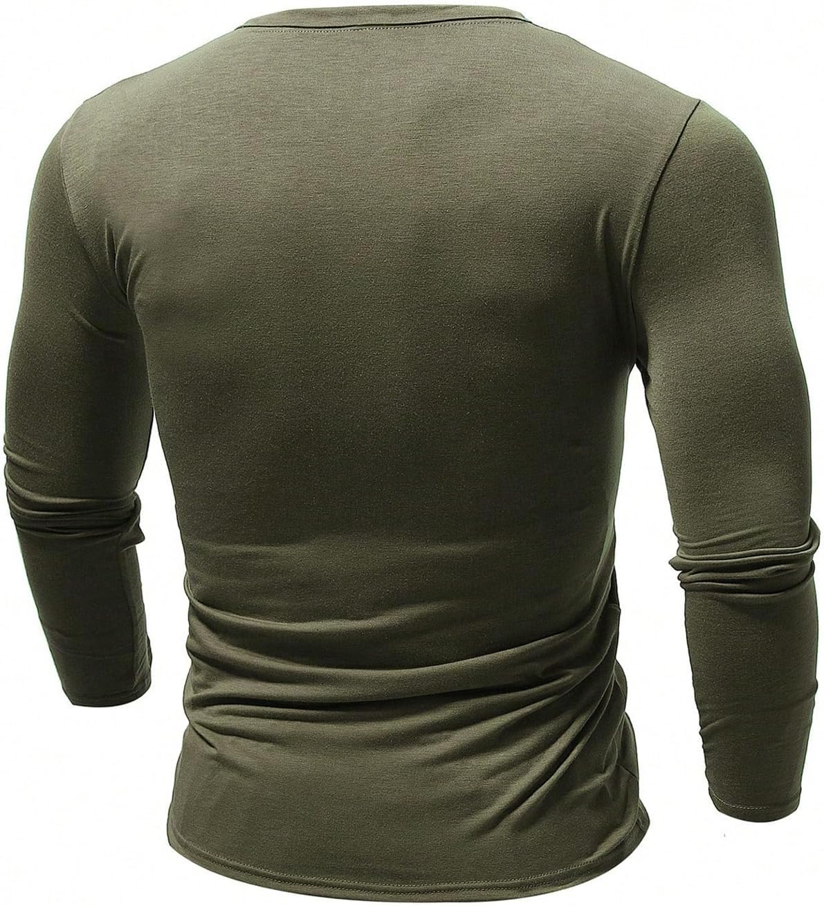 WDIRARA Men's Distressed American Flag Graphic Henley T-Shirts Long Sleeve Casual Basic Tee Tops - Image 2