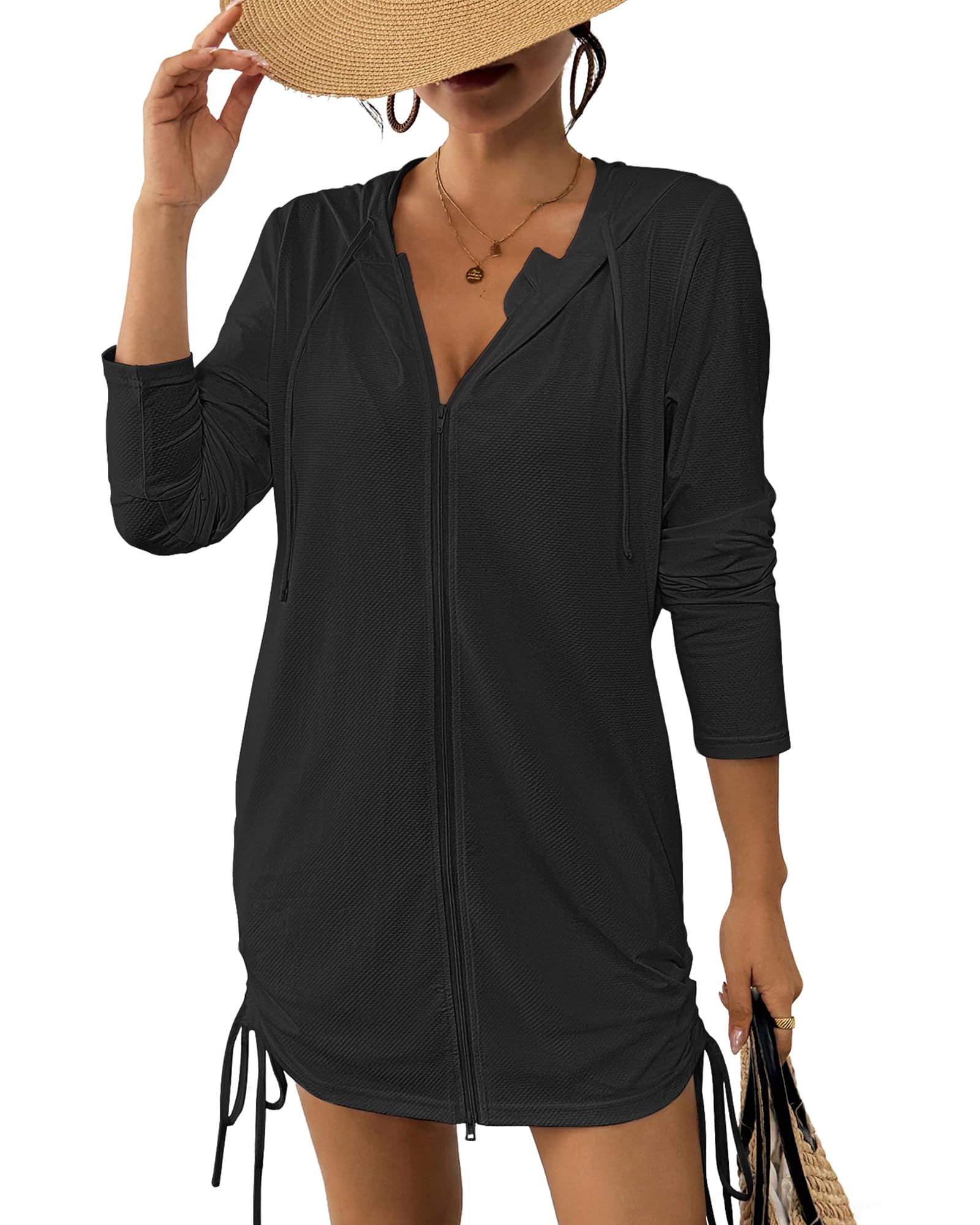 Bsubseach Zip Hooded Cover Up