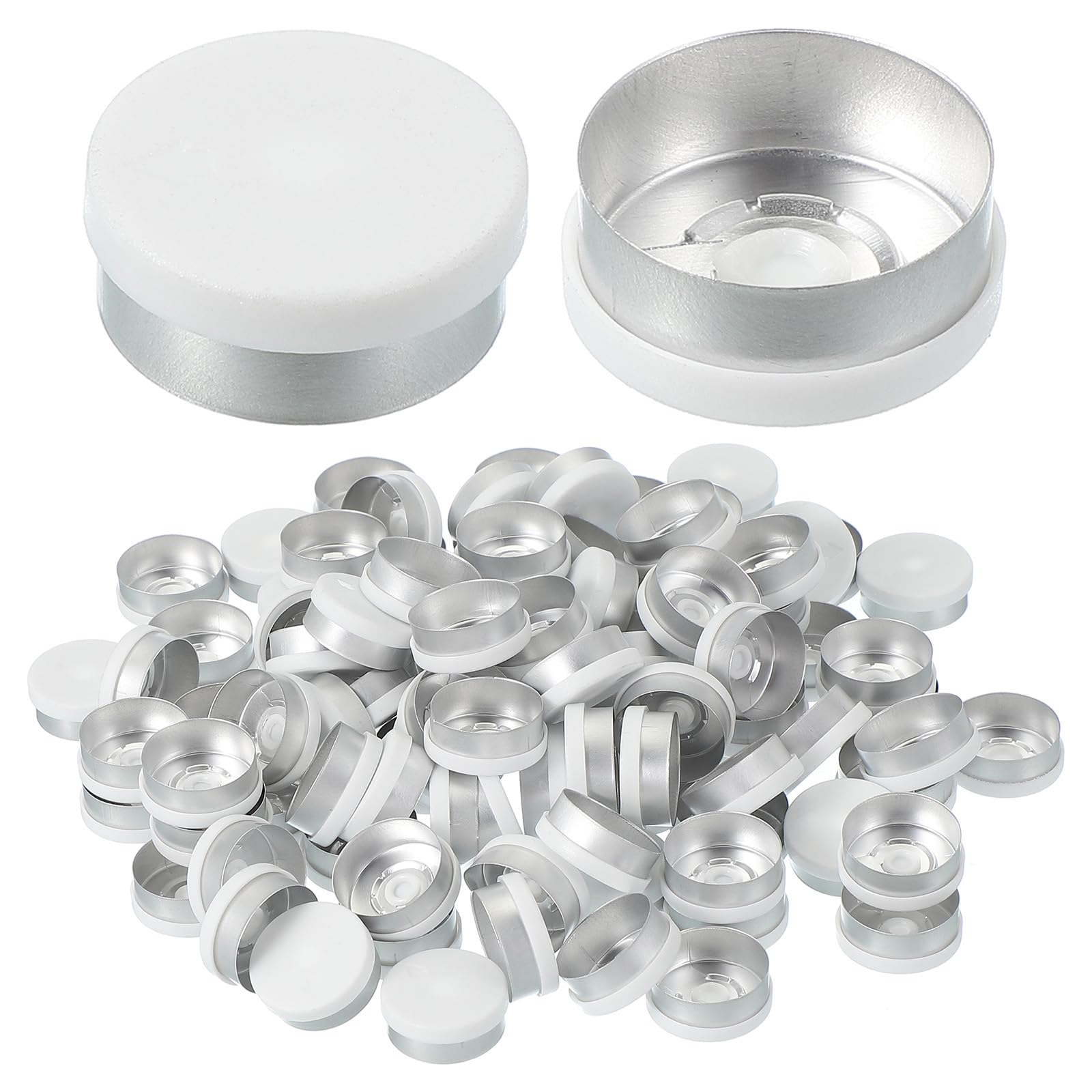 PATIKIL 20mm Caps, 100 Pack Top Caps Vial Seals Plastic-Aluminum Caps Cover for Glass Vials Bottles, Red — Amazon image 12
