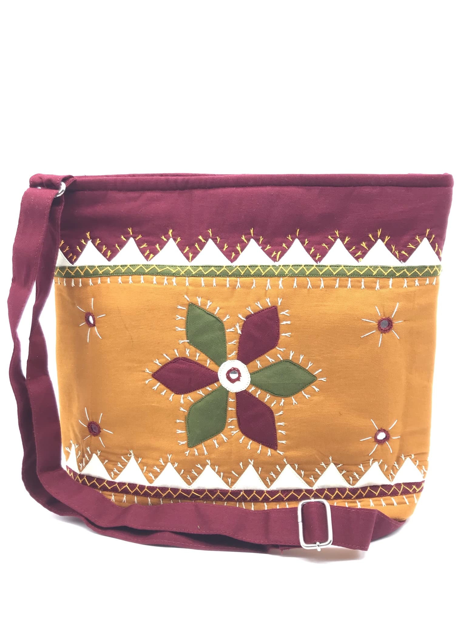 srishopify handicraftsSriShopify Handcrafted Bags For Women Sling Cotton Handmade Fabric Sling Bags For Ladies Crossbody Bags, Gift Items Birthday Special, Rakhi Raksha Bandhan Gift For Sister 12Inch (Multicolor)