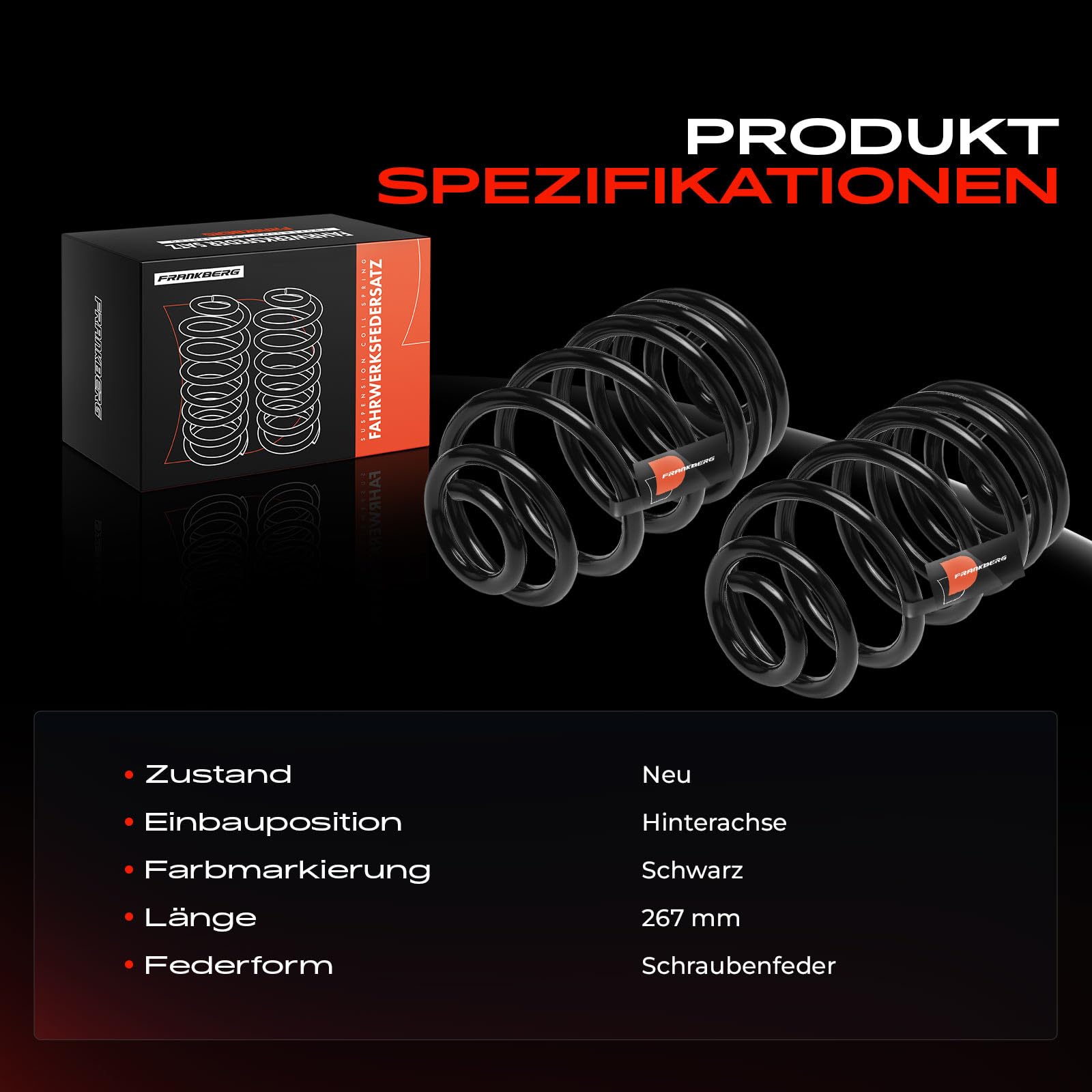Frankberg Sprężyny; sprężyny podwozia; łożyska sprężynowe; amortyzator; sprężyna; sprężyna; odbojnik; sprężyna spiralna; zestaw sprężyn; sprężyna śrubowa; Replace 93171837