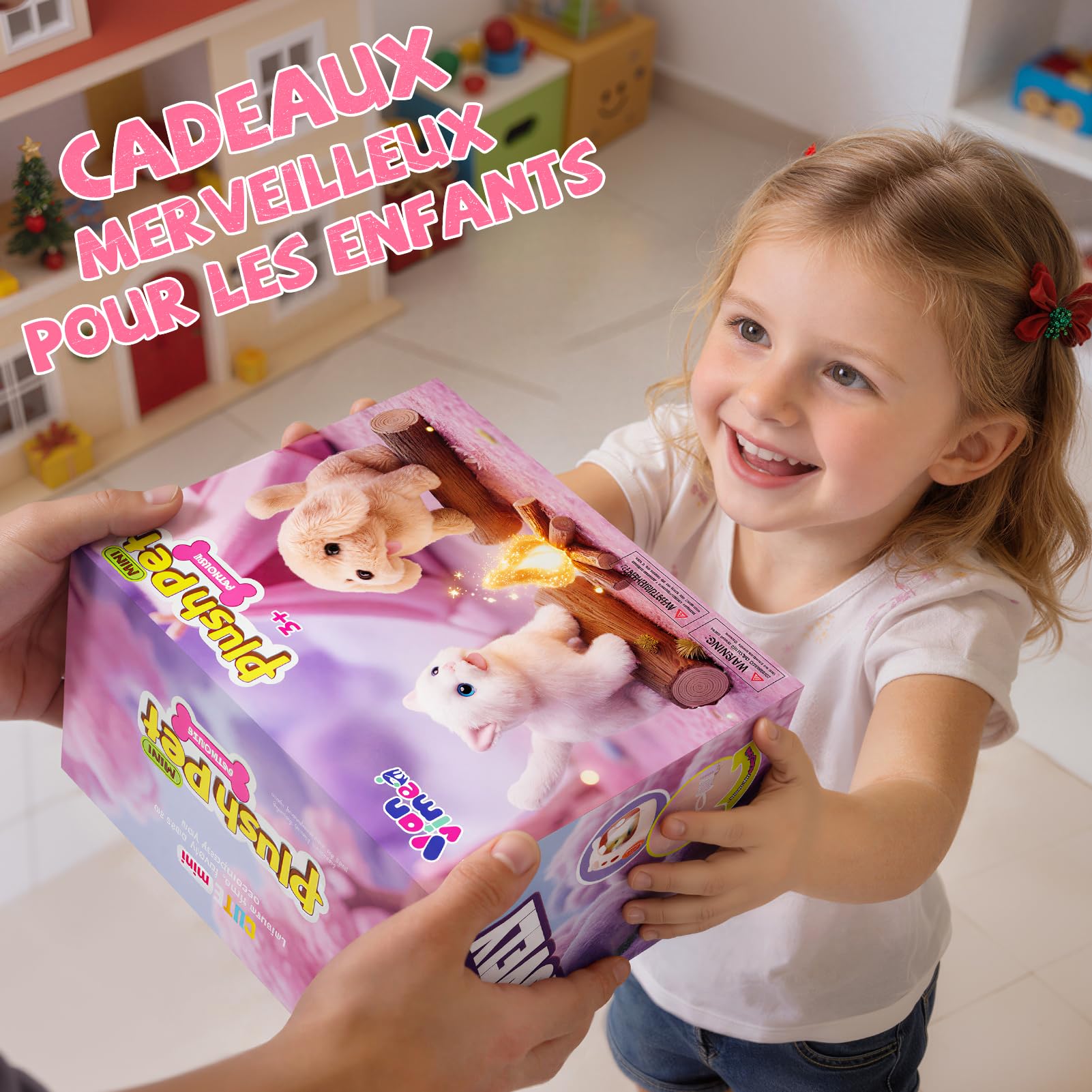 Jouet Chat Interactif pour Filles, Chat Robot avec Marche, Chat en Peluche Interactive 4 5 6 Ans