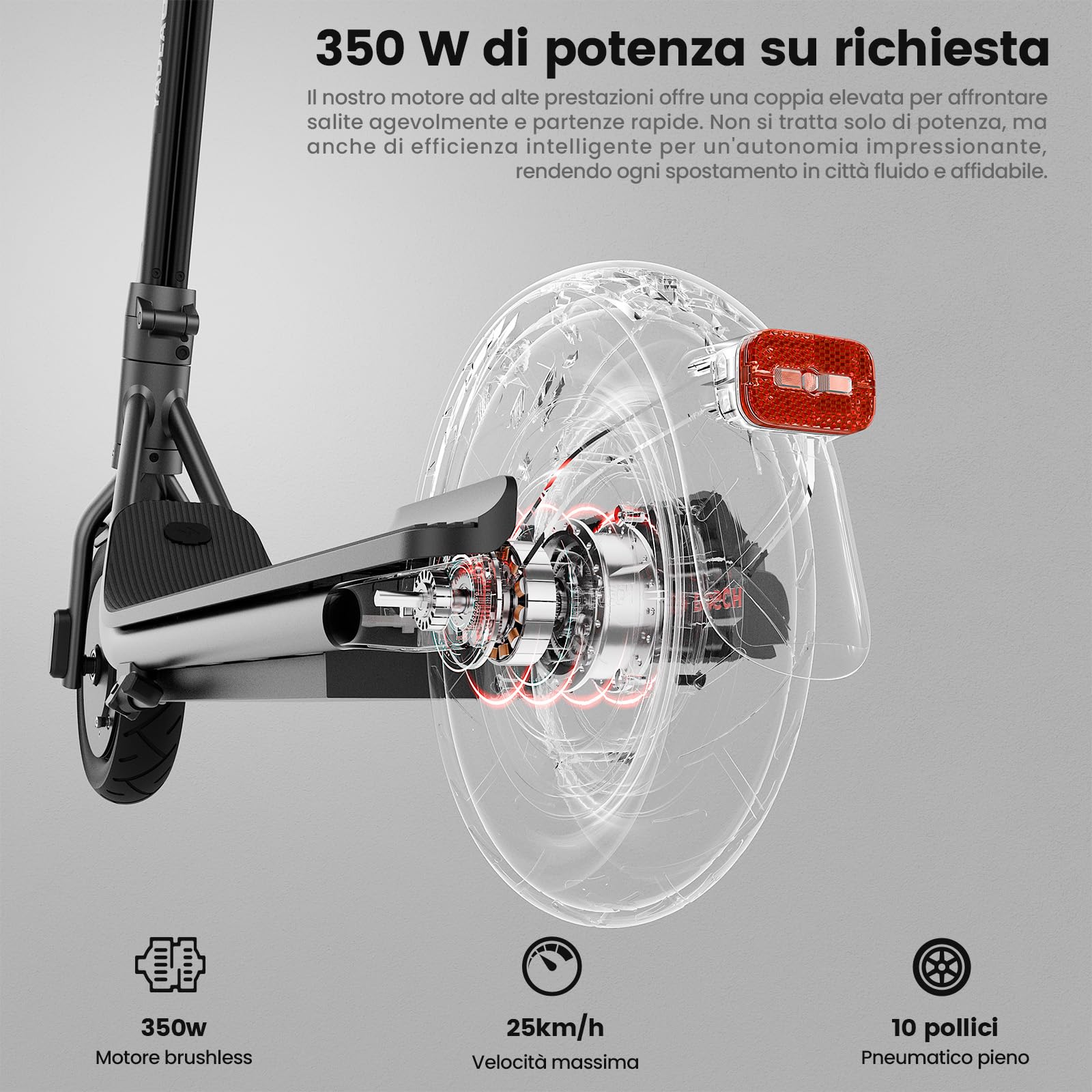 Yadea Starto Monopattino Elettrico per Adulti, Autonomia 30-40 km, Motore 350W, Connettività Bluetooth, Freni a Doppia Ruota, Portata Massima fino a 130 kg, Monopattino Pieghile Portatile