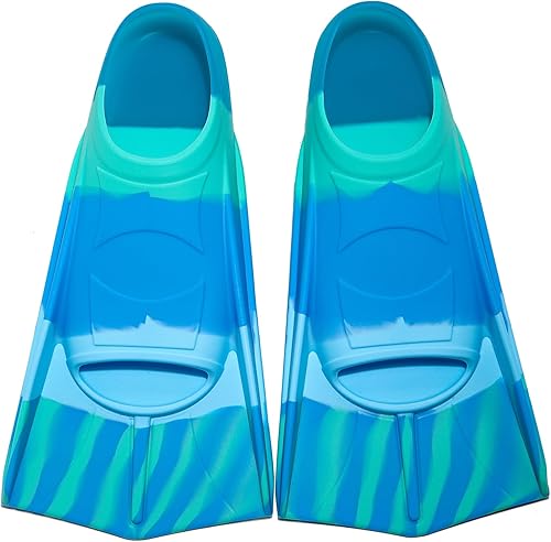 Miniatura 44 de Aletas de natación para niños, aletas cortas para niños y jóvenes, aletas de natación para entrenamiento de natación para niños, niñas, niños Azul /