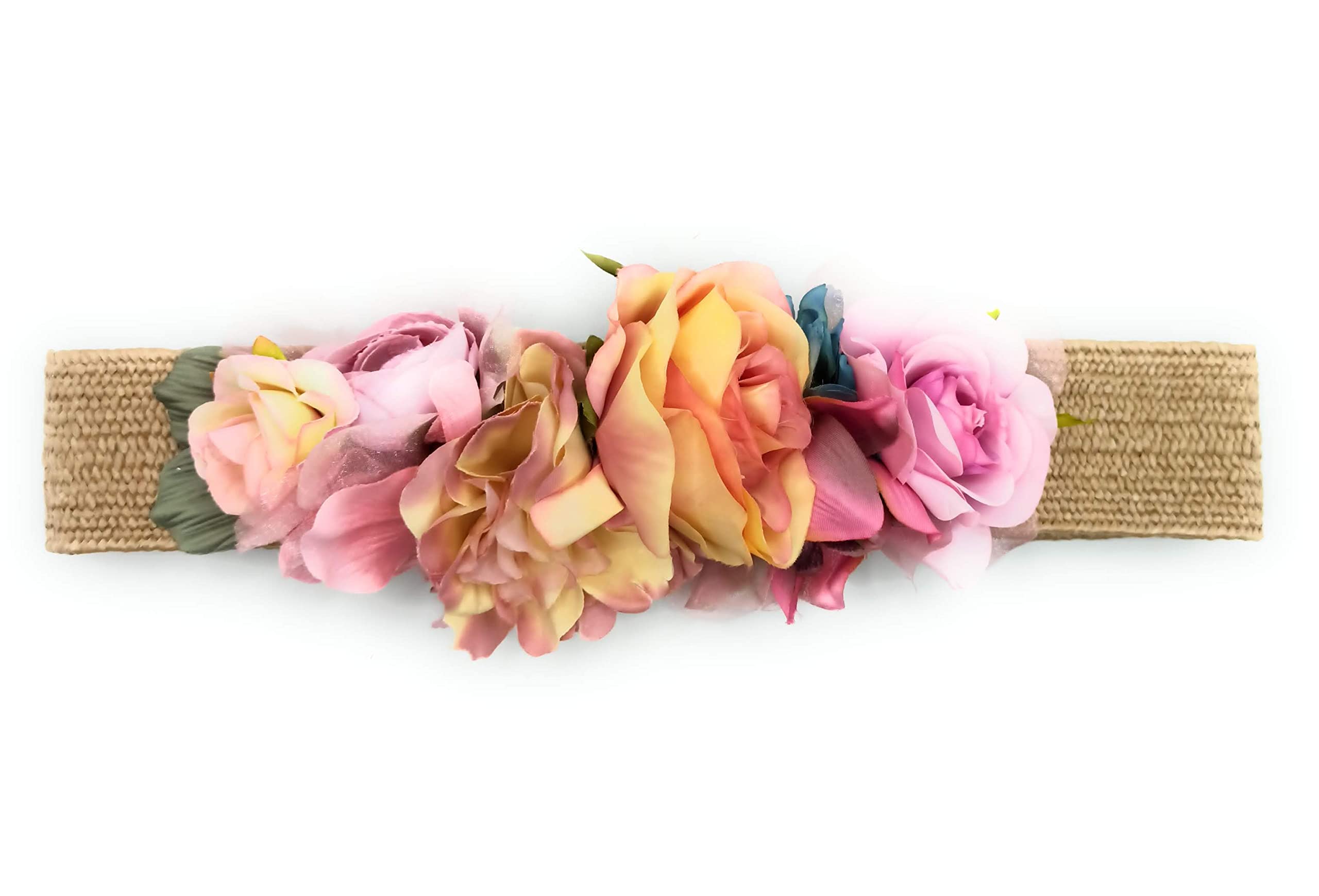 Cinturones de flores para vestidos de fiesta mujer cinturones elásticos con flores artificiales
