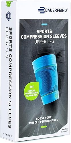 Miniatura 7 de Bauerfeind - Mangas de compresión para pierna superior (1 par) - Compresión de muslo y tendones para una mejor circulación sanguínea y recuperación