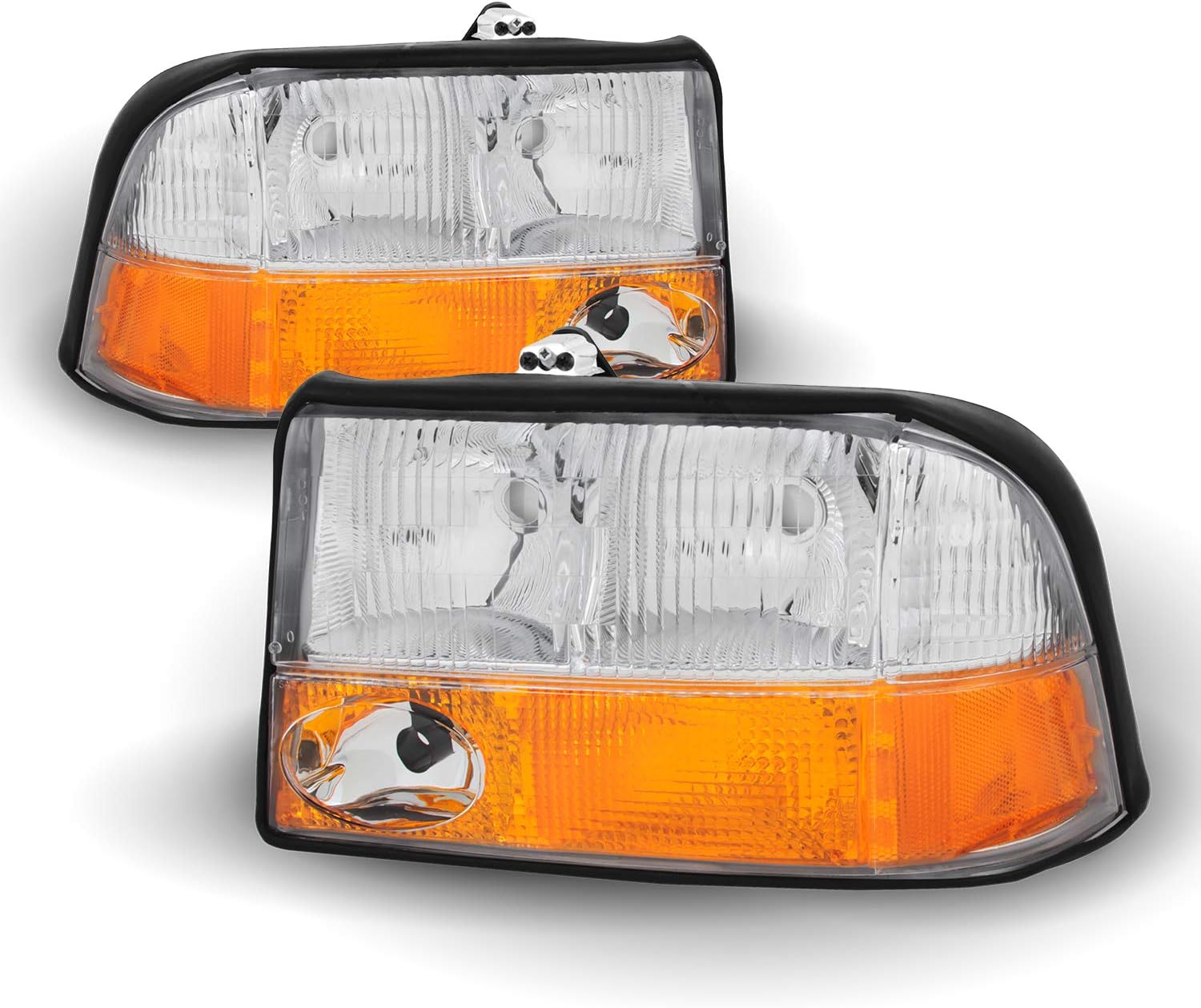 AKKON - For 98-04 GMC S15 Sonoma | 98-01 GMC Jimmy | 98-01 Oldsmobile Bravada Headlights Assembly Replacement Pair