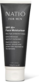 Natio Australia Natio Australia for Men SPF 50+ Face Moisturiser 100g - 2-in-1 Face Moisturiser & Sunscreen for Men - Broa...