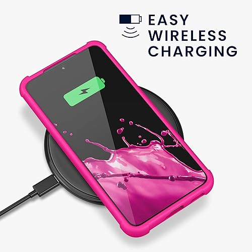 Vista 12 de KIOMY Funda transparente para Samsung Galaxy S22 5G a prueba de golpes con bolsas de aire, esquinas de diseño híbrido, parte trasera de Magnético