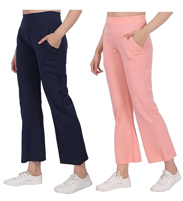 STARLATH Girls Pants and Trousers for Kids Girls, Multicolor Soft Lycra Stretchable Trackpants for Sports Activity Combo