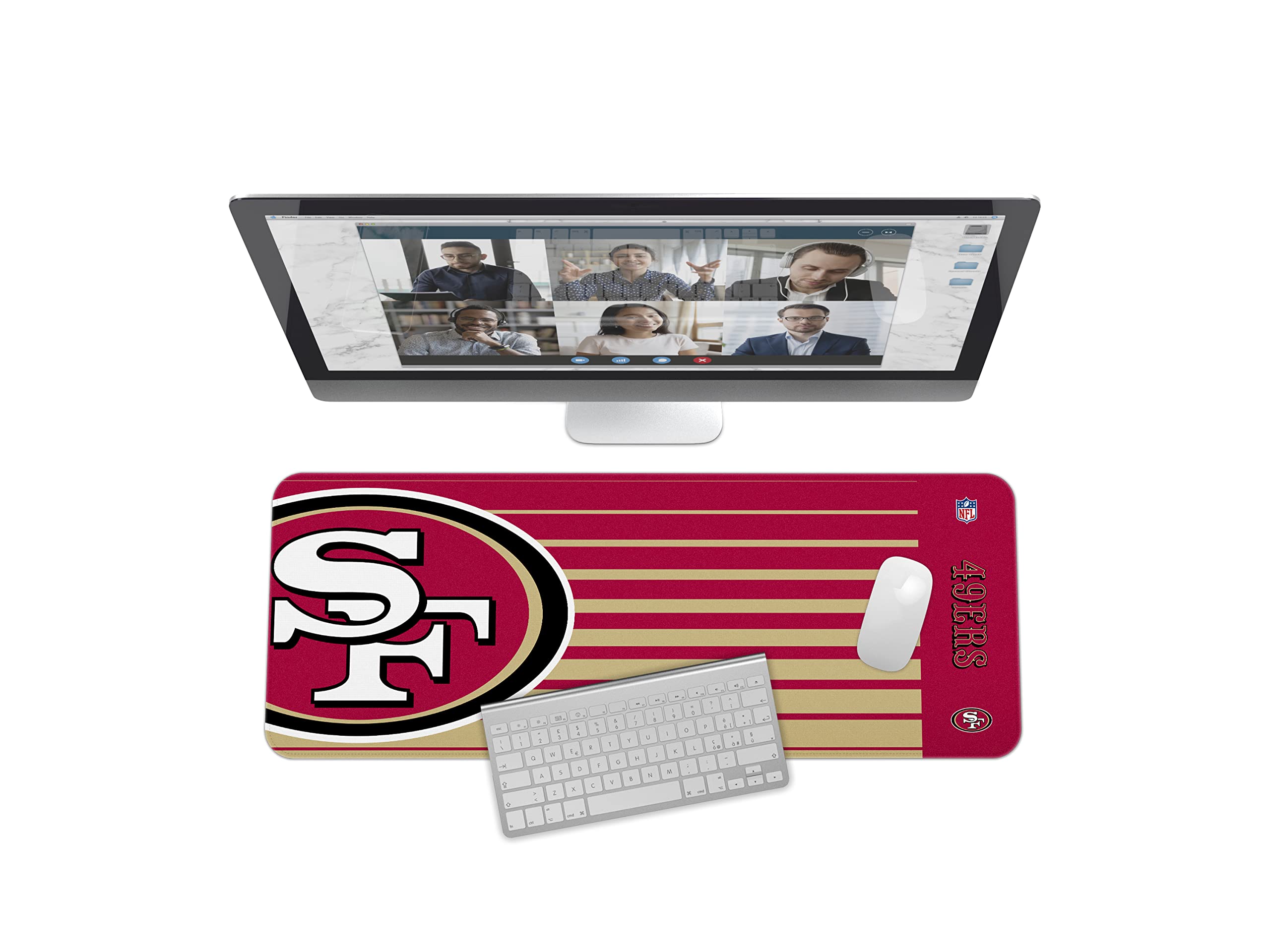 SOAR NFL Unisex Multifunctional Desk Mat for Desktop, (31.5"x12") - Ultra Soft Fabric with Non-Slip Rubber Backer - Water Resistant &amp; Durable Nylon Stitching - Officially Licensed NFL, Desk Pad
