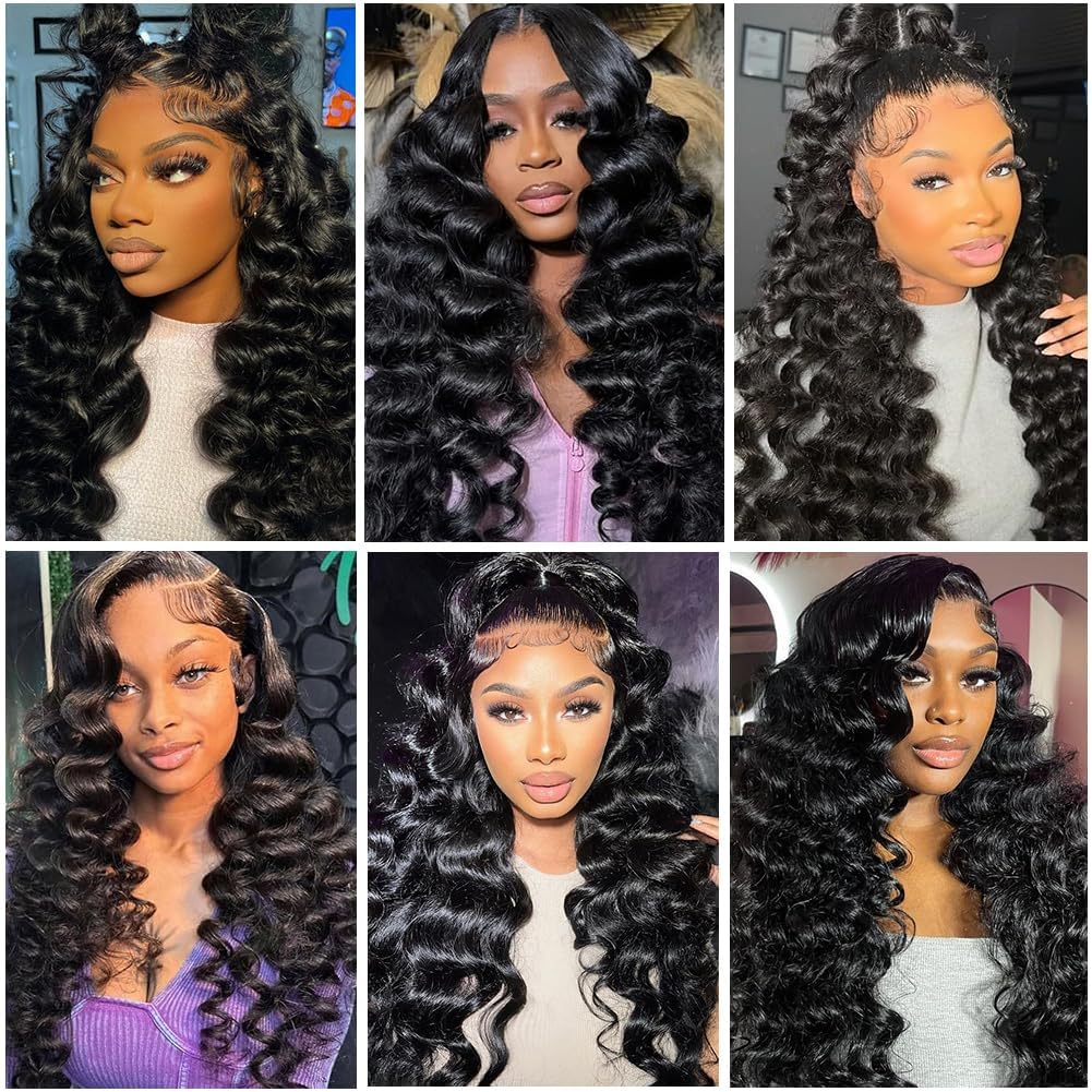 4 PC Loose wave 100% human Peruvian hair bundles Amazon.com : Human Hair Loose Wave 4 Bundles 100  main image 3