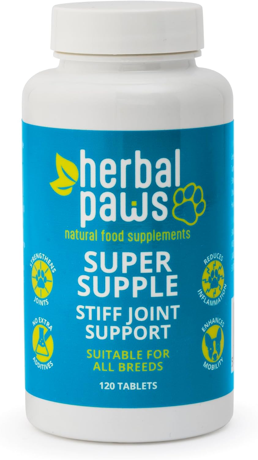 Super Supple Stiff Joint Support Capsules for Dogs – Green Lipped Mussel Extract. 100% Natural. No Additives. Strengthens Joints