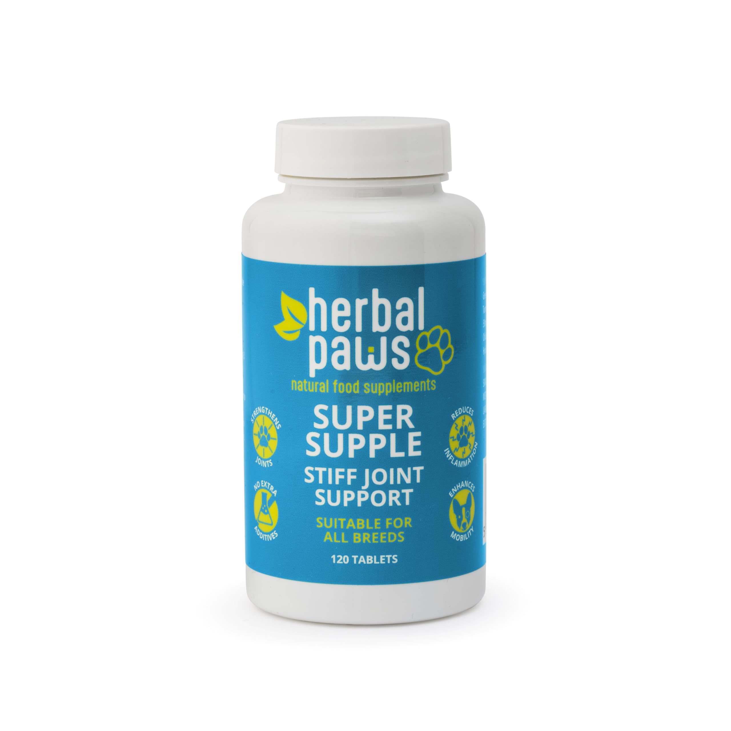 Herbal Paws Super Supple Dog Joint Supplement - Green Lipped Mussel and Turmeric - Plant-Based - Supports Mobility and Healthy Joints
