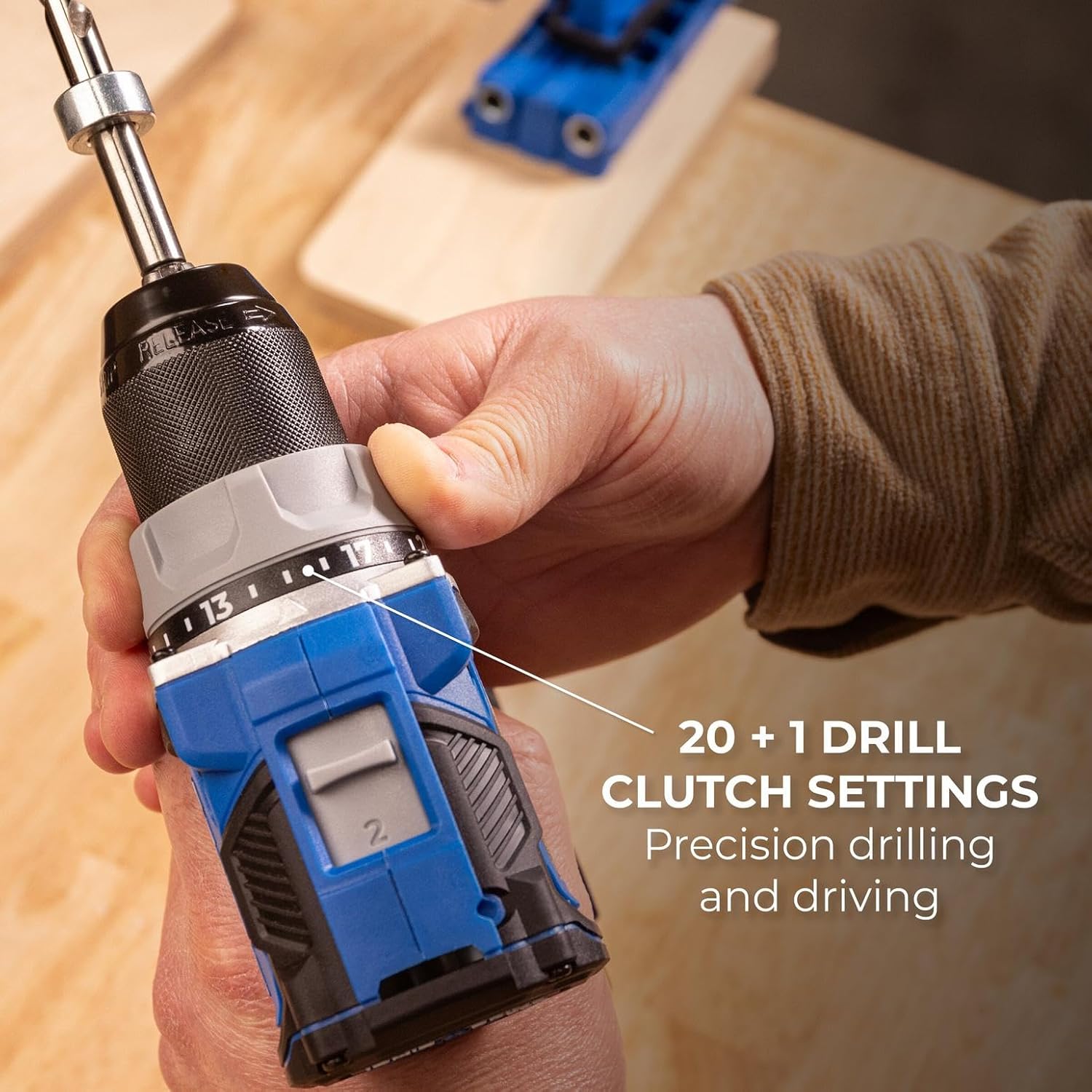 Kreg Ionic Drive Drill & Driver Combo Bundle - With Charger & Battery (2) - High Torque Professional Workshop Tool - LED Light - Two Speed & Variable Speed Trigger - Heavy Duty Tool - KPTBDRDV2550A