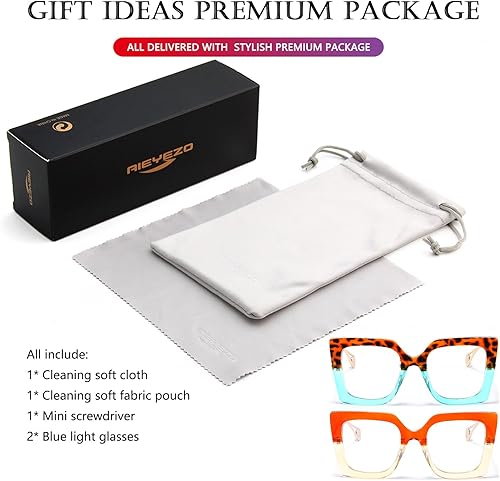 Miniatura 7 de AIEYEZO Gafas de luz azul de gran tamaño para mujer, antifatiga y prevención de dolor de cabeza