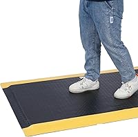 ISXACFF Anti Fatigue Mat 3x5 Ft 15/16" Extra Thick Ergonomic Industrial Kitchen Standing Mat - Heavy Duty Diamond Plate Relieves Back Leg Pain