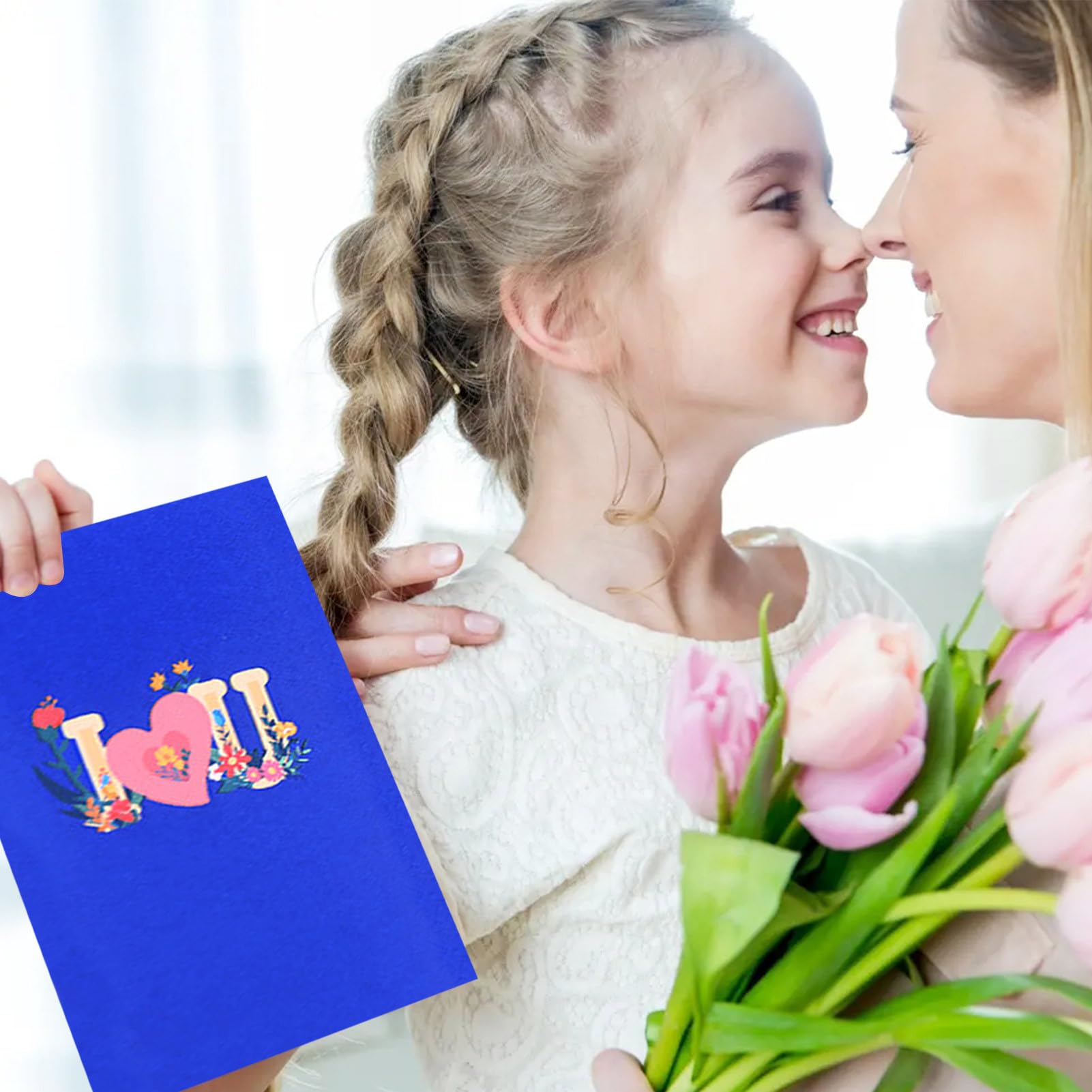 Carte Pop-up Cœur Pour La Fête Des Mères - Couronne D'amour En Papier 20x30 Cm - Carte 3D Avec Enveloppe, Idéale Cadeau Pour Maman