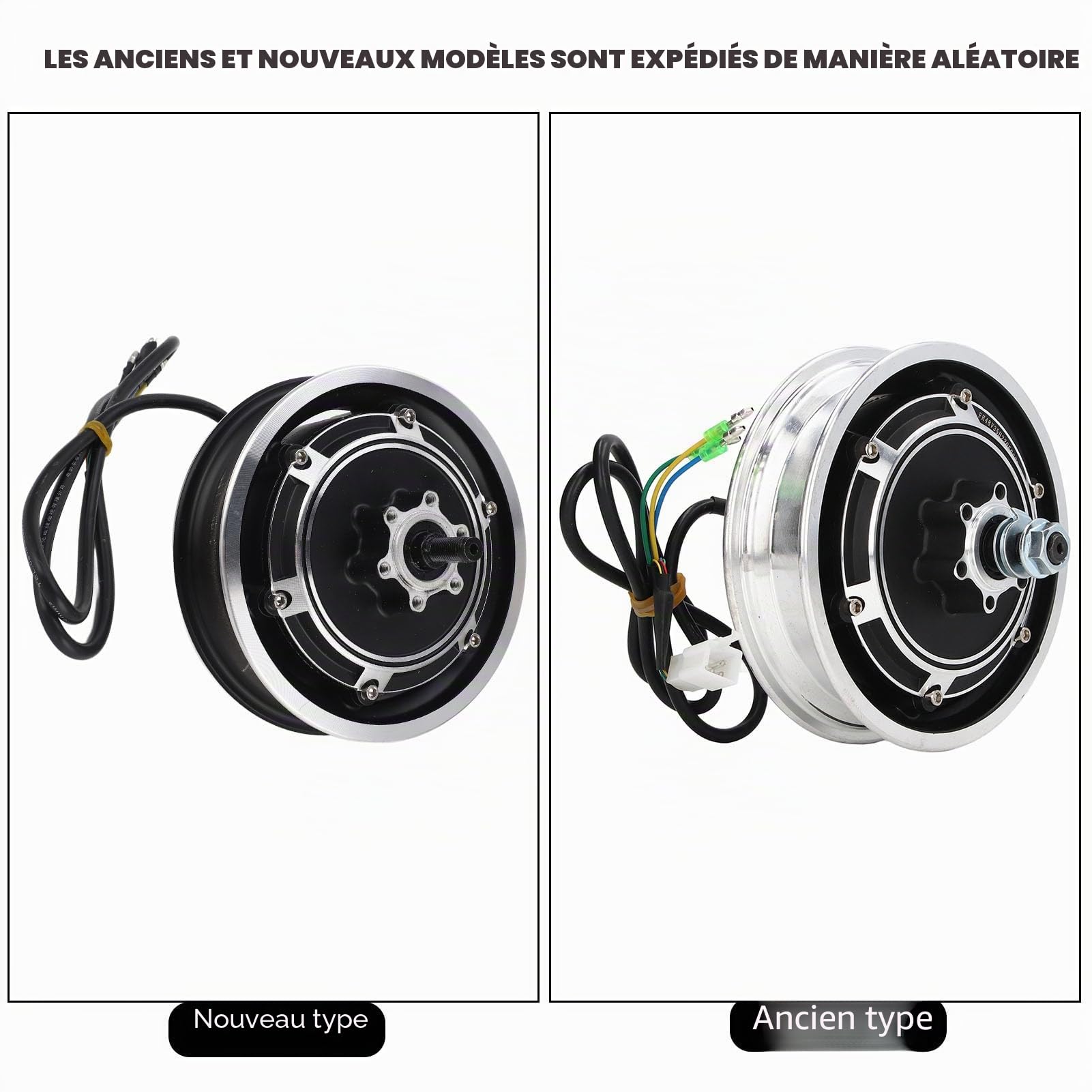 Uxsiya Moteur de Moyeu de Scooter électrique 48V, Frein à Disque 1000W, Moyeu de Roue en Alliage D'aluminium pour Pneu Extérieur de 10 Pouces