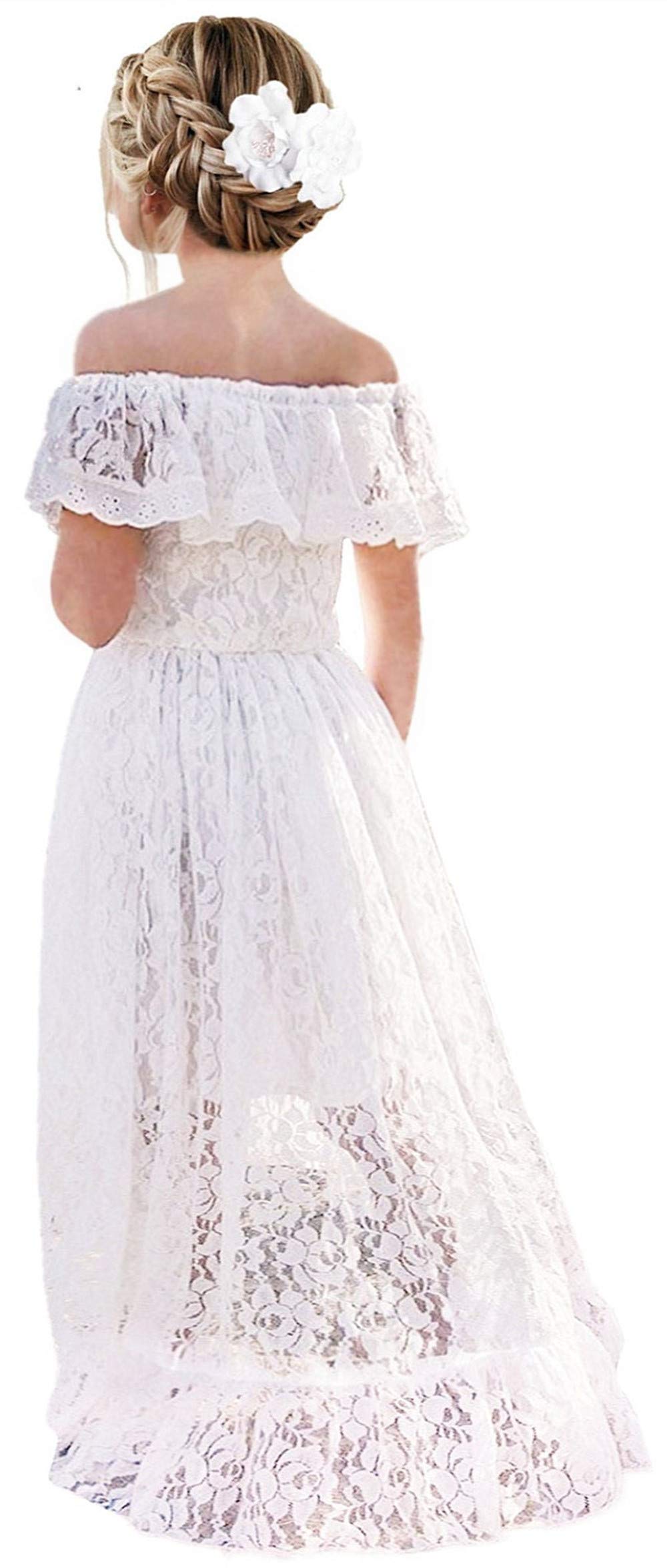 2Bunnies Girl Paisley Lace Back A-Line Straight Tutu Tulle Party Flower Girl Dress